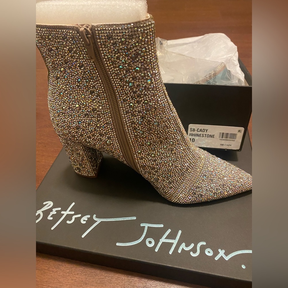 Betsy Johnson rhinestone booties